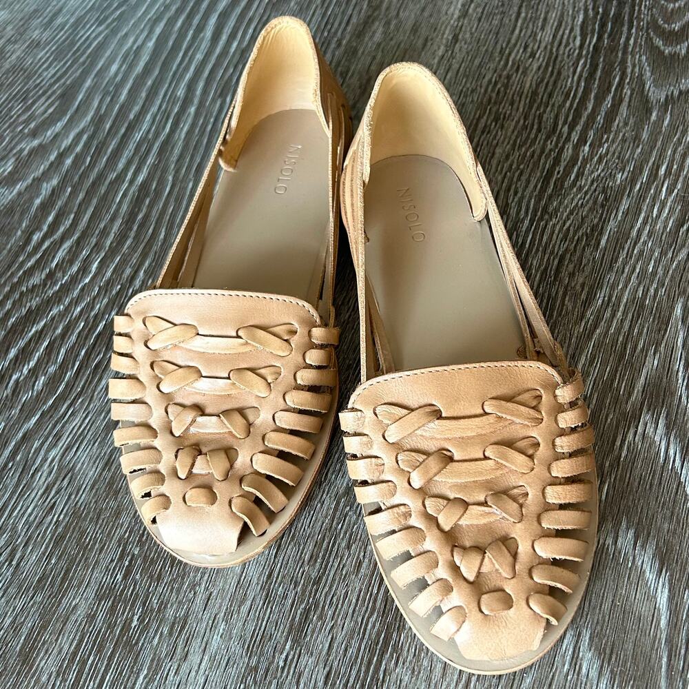 Nisolo Light Tan Handwoven Huarache Loafers